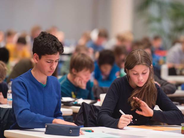 Freuen sich: Die 20 Bonner SchÃ¼ler nehmen im Februar am Landeswettbewerb Mathematik in Dortmund teil. 
